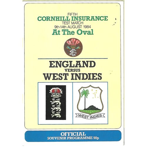 England Cricket Programmes/Scorecards