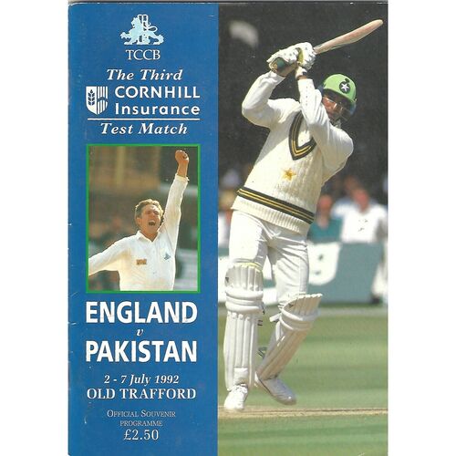 1992 England v Pakistan 3rd Test Match (02-07/07/1992) Cricket Programme