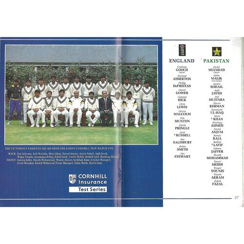1992 England v Pakistan 3rd Test Match (02-07/07/1992) Cricket Programme