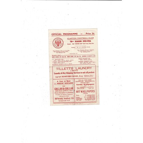 Clapton Football Programmes