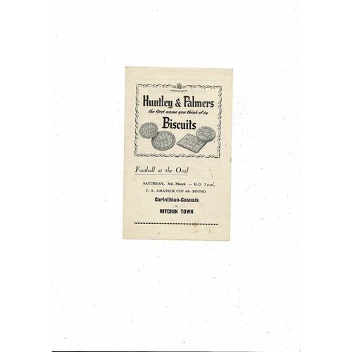 1955/56 Corinthian Casuals v Hayes London Senior Cup Football Programme