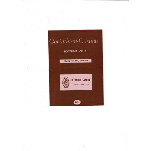 1967/68 Corinthian Casuals v Barking Football Programme