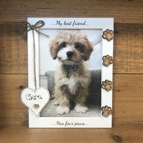 My best friend has four paws photo frame