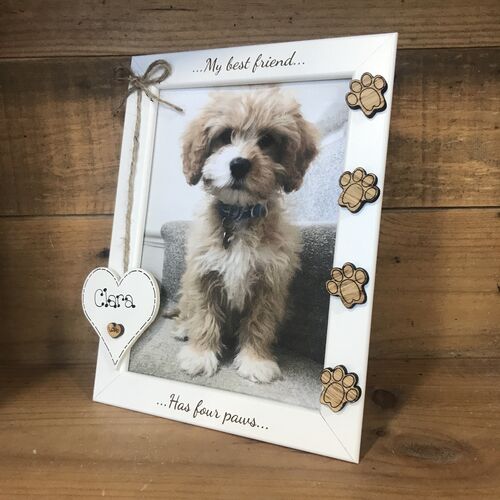 My best friend has four paws photo frame