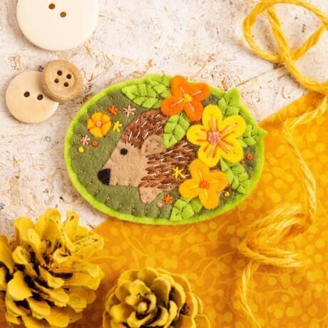 Felt Craft Brooch Kit - Hedgehog