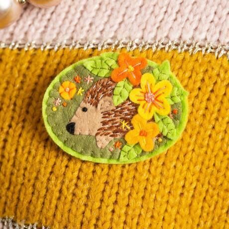 Felt Craft Brooch Kit - Hedgehog