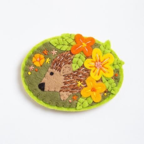 Felt Craft Brooch Kit - Hedgehog