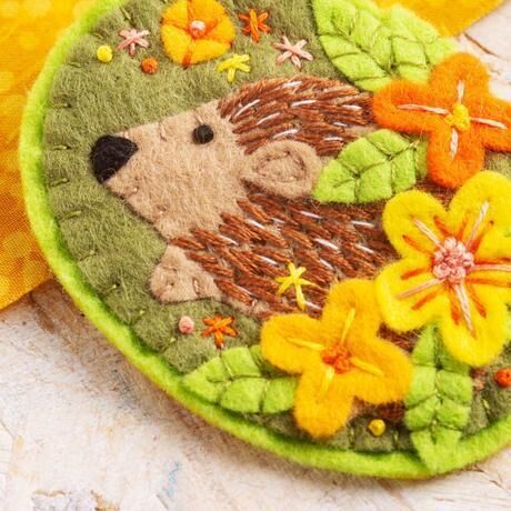 Felt Craft Brooch Kit - Hedgehog