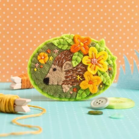 Felt Craft Brooch Kit - Hedgehog