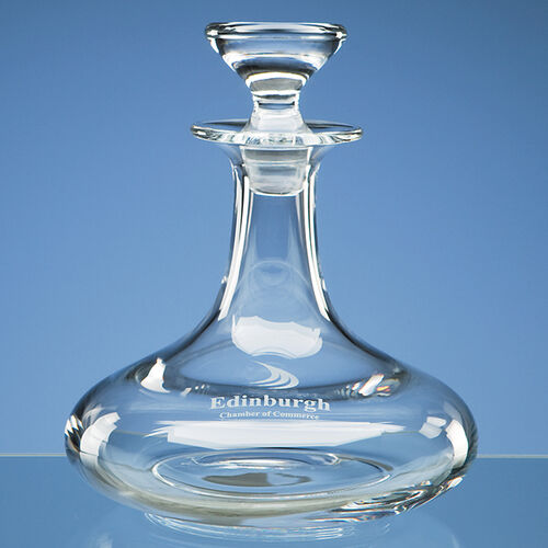 Handmade Round Ships Decanter - 0.75ltr