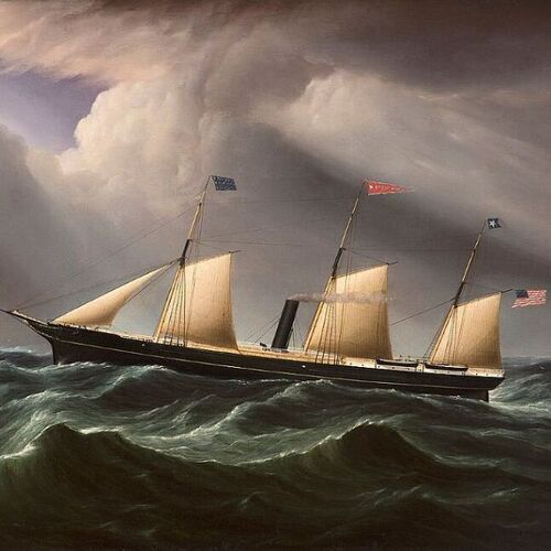 Early Screw Steamer, Star of the South, in Heavy Seas
