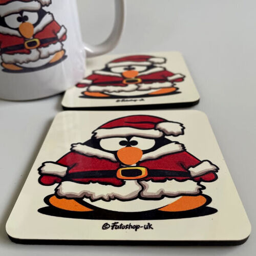 'Santa Penguin' Coaster