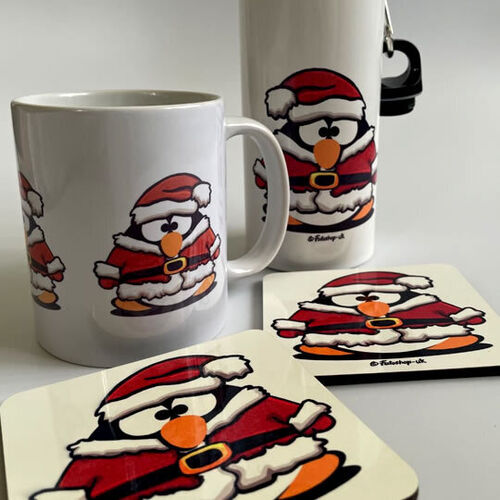 'Santa Penguin' Coaster