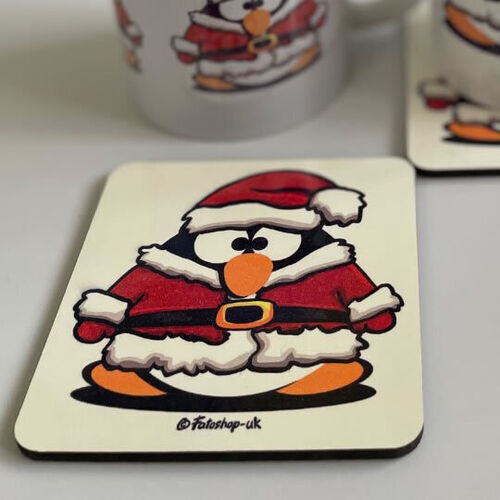 'Santa Penguin' Coaster