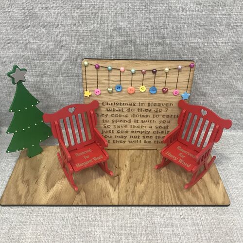 Christmas In Heaven Decoration | Customised Christmas Memorial | Save a Chair | Custom made Memorial Gift | Save A Seat