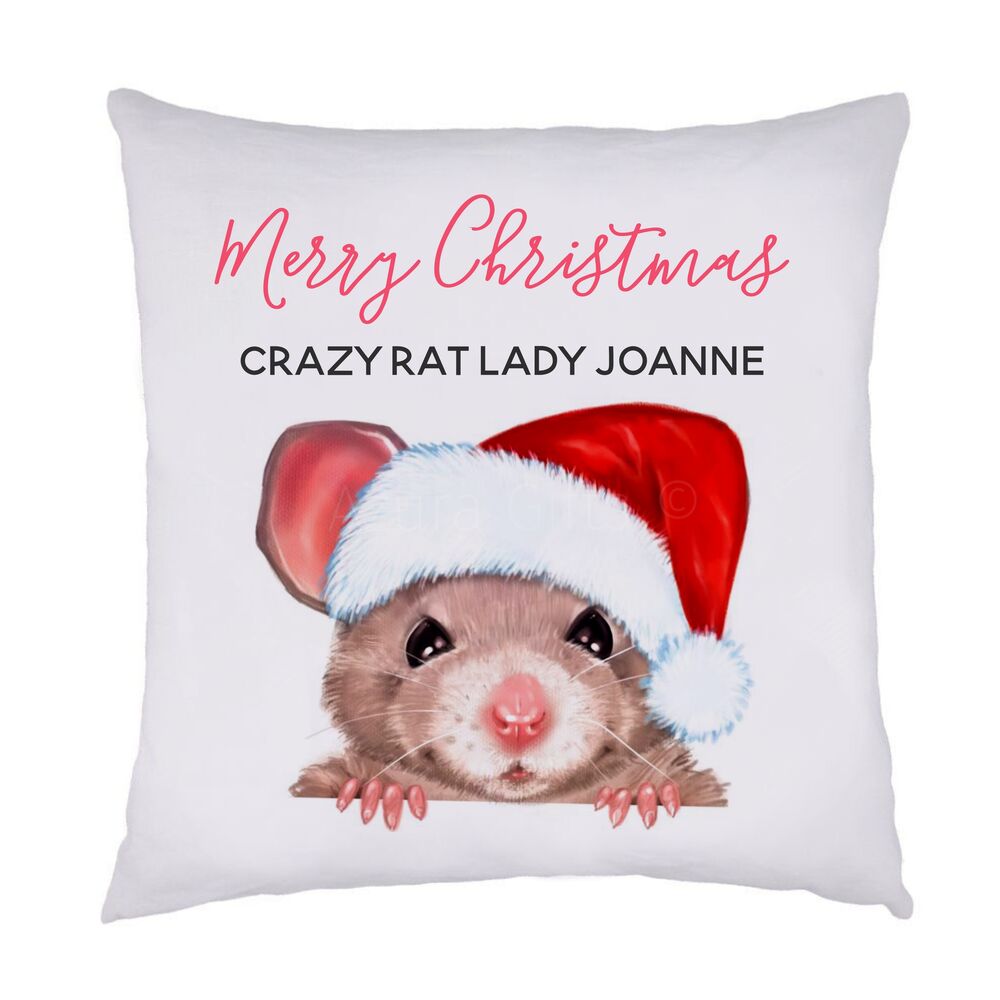 Personalised Christmas Rat Cushion