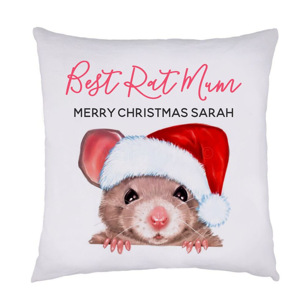 Personalised Christmas Rat Cushion