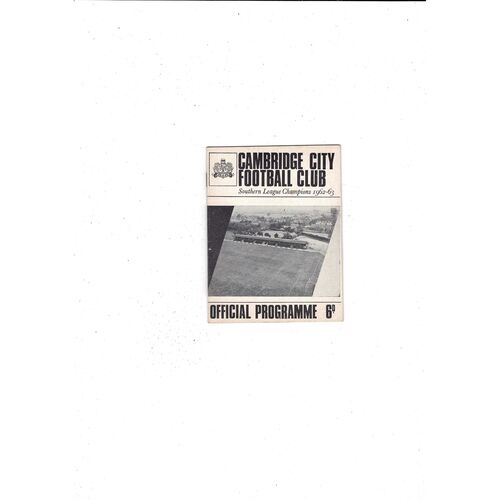 1966/67 Cambridge City v Poole Town Football Programme