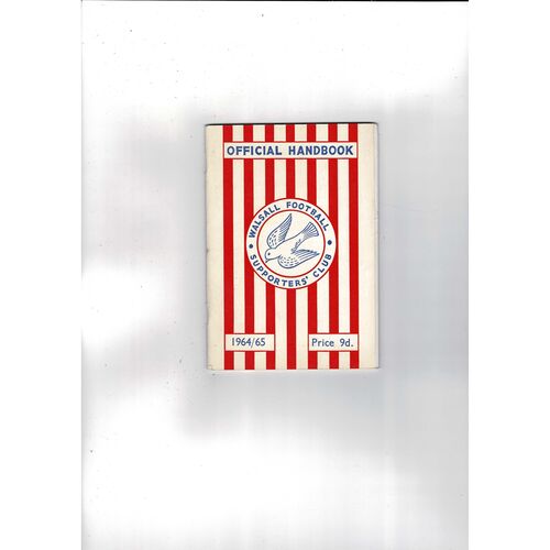 Walsall Supporters Club Official Handbook 1964/65