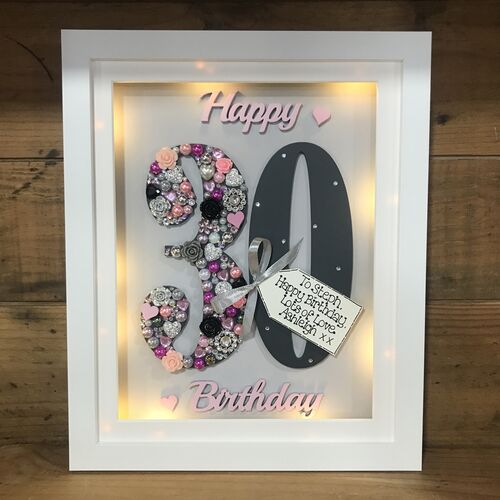 LED  Happy 30 th birthday frame