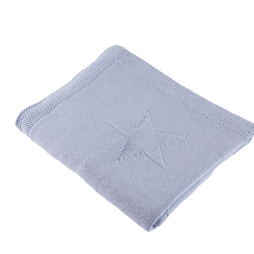 Organic Jacquard Star Blanket - Blue