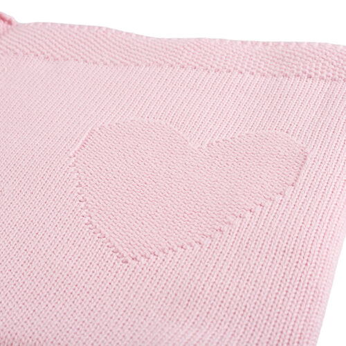Organic Jacquard Heart Blanket - Pink