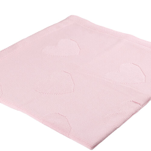 Organic Jacquard Heart Blanket - Pink
