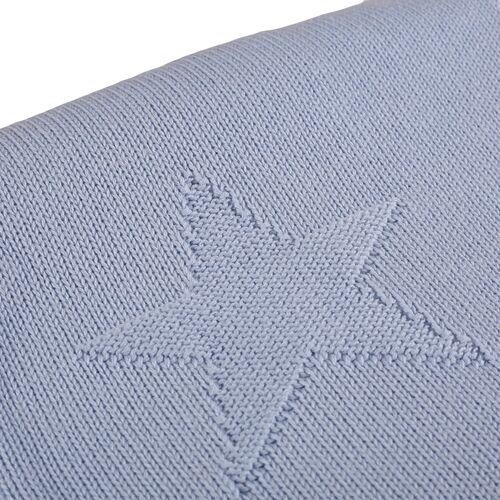 Organic Jacquard Star Blanket - Blue
