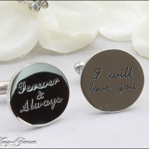 “Forever and Always” & “I Will Love You”  Stainless Steel Cufflinks