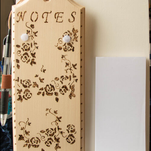 Pyrography flowers Notepad Holder