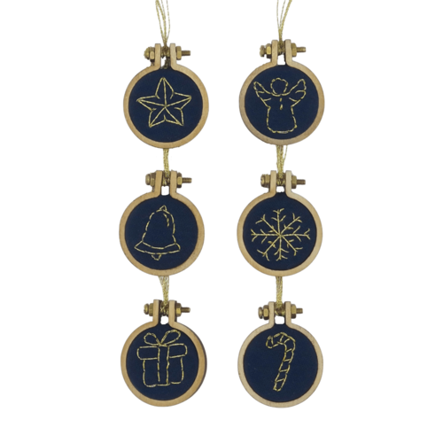 Christmas Wine Charm Embroidery Set