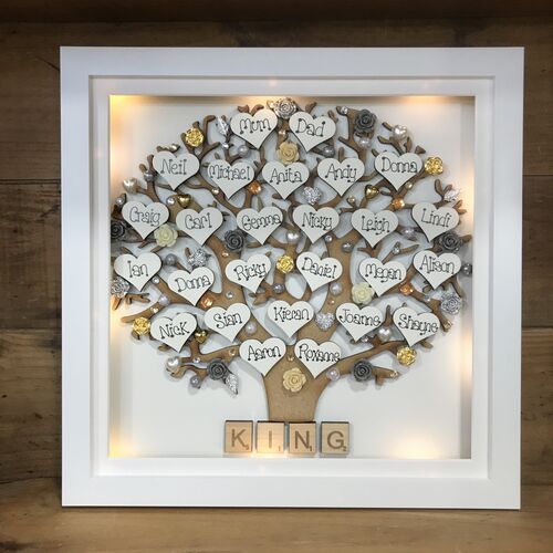 LED XL “ Floral Family Tree Frame “