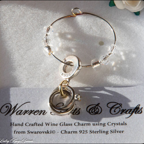 Sterling Silver Intertwined Rings Charm