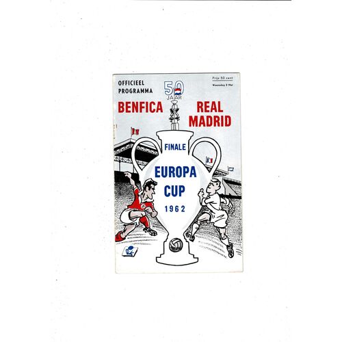 1962 Benfica v Real Madrid European Cup Final Football Programme
