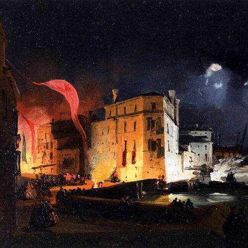 Nocturnal Celebrations in Via Eugenia at Venice