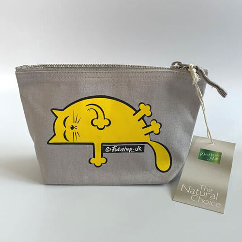 'Yellow Sleepy Cat' Accessory Bag