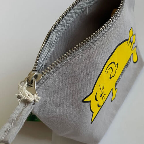 'Yellow Sleepy Cat' Accessory Bag
