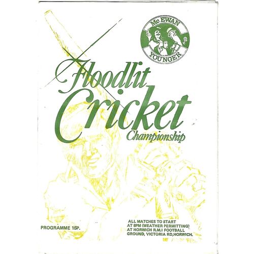 Club Cricket Programmes/Scorecards