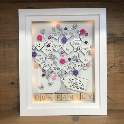 Large “ floral “ family tree frame