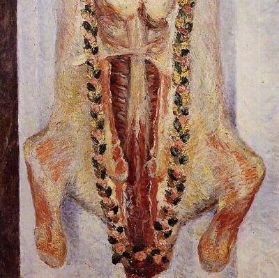 Calf in a Butcher Shop