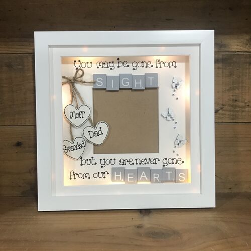 Customised LED Memorial Photo Frame | LED Memorial Picture Frame | Photo Frame with Scrabble Tiles | Customise Your Frame | Always in my heart