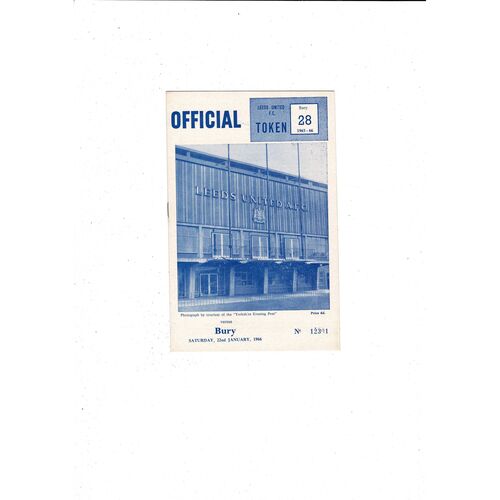 1965/66 Leeds United v Bury Football Programme