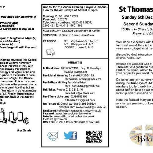 Pew Sheet | The Parish of St Thomas, Exeter