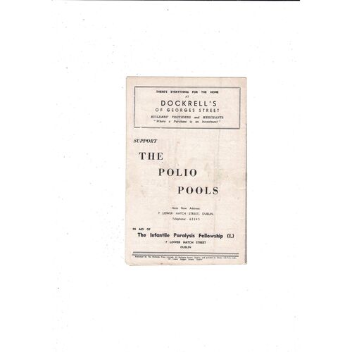 1959/60 Shamrock Rovers v Waterford Football Programme