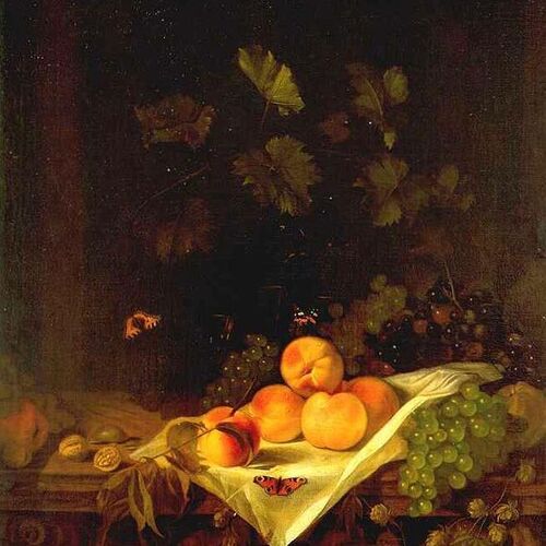 Still-life with Peaches and Grapes