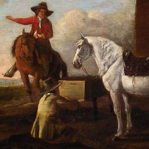Young Artist Painting a Horse and Rider