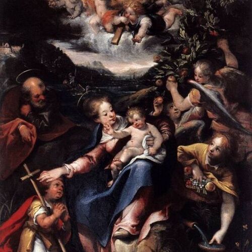 The Holy Family with the Infant St John the Baptist in a Landscape