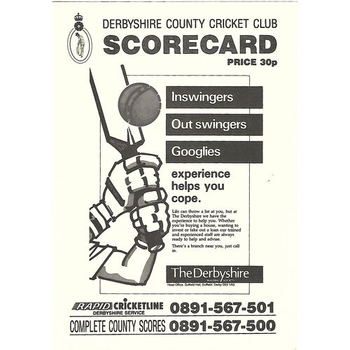 Derbyshire County Cricket Programmes/Scorecards