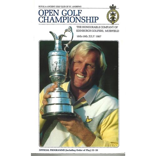 1987 Open Golf Championship (Muirfield, 16-19/07/1987) Official Golf Programme, Order of Play Card (16 & 17/07/1987) & Course Map