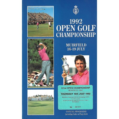 1992 Open Golf Championship (Muirfield, 16-19/07/1992) Official Golf Programme